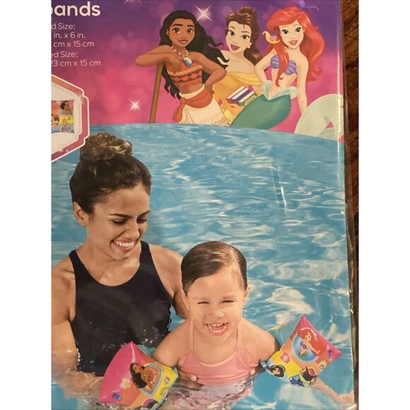Disney Princess Armbands Pool Floaties Ariel Moana Belle Swimming Ages 3 - 6 - Picture 3 of 5